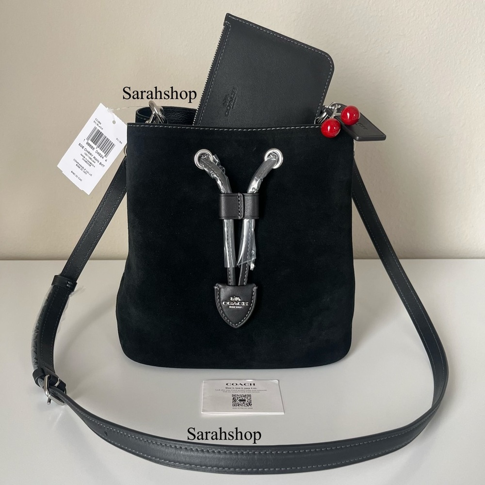 ✅Coach Rowan Bucket Bag With Cherry Charm